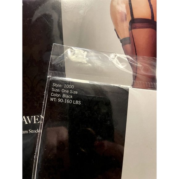 Vintage Thigh High Nylons Black Size Small - Picture 2 of 3